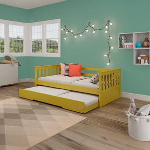 Bicama Infantil Mission em Madeira Maciça/MDF Amarelo