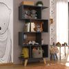 Nicho Infantil Organizador 4 Nichos Noah Espresso Móveis Grafite/Nogal