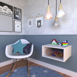 Nicho para Quarto Infantil 40cm MDP Branco