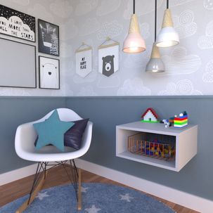 Nicho para Quarto Infantil MDP Cinza Cristal