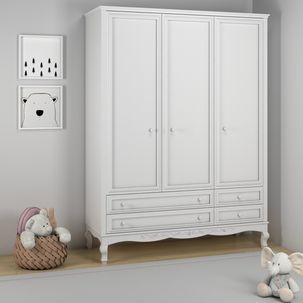 Guarda Roupa Infantil 3 Portas Versailles Branco