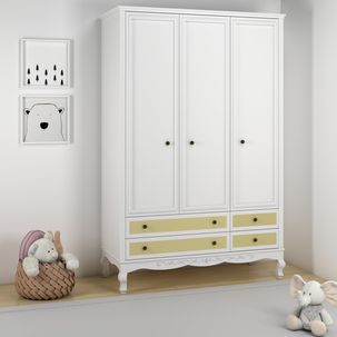 Guarda Roupa Infantil 4 Gavetas Versailles Plus Branco
