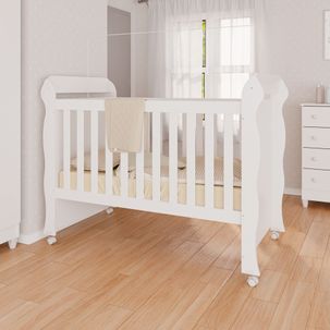 Berço Mini Cama Mirelle Branco Brilho