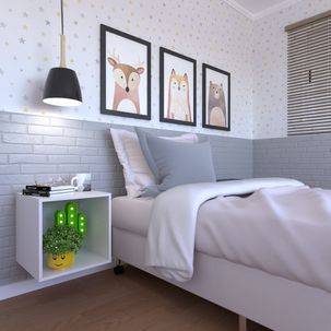 Nicho Quadrado para Quarto Infantil 40cm MDP Branco