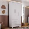Guarda Roupa Infantil 3 Portas MDP Tic Tac Espresso Móveis Branco