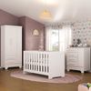 Quarto de Bebê Completo Guarda Roupa 3 Portas 2 Gavetas com Cômoda e Berço Lily Branco Branco