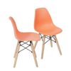 Kit com 2 Cadeiras Infantis PP Base Madeira OR-1102 Laranja