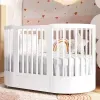 Berço Evolutivo Redondo Mini Cama 3 em 1 Encanto Branco Acetinado