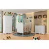 Quarto de Bebê Completo com Guarda Roupa 3 Portas Cômoda e Berço Mini Cama 100% MDF Ciranda Branco Brilho