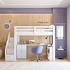 Cama Alta Infantil/Juvenil Star Plus Office Multifuncional Casatema Branco