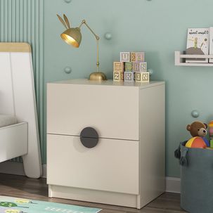 Mesa de Cabeceira Infantil com 2 Gavetas Joy Kids CabeCasa MadeiraMadeira Cinza