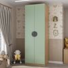 Guarda Roupa Infantil Modulado 2 Portas com Cabideiro Joy Kids Cabecasa Madeiramadeira Verde/Avena