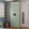 Guarda Roupa Infantil Modulado 2 Portas com Nichos e Cabideiro Joy Kids Cabecasa Madeiramadeira Verde/Avena