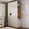 Guarda-Roupa Modulado Infantil 2 Peças com 4 Portas 2 Gavetas com Nichos e Sapateira Joy Kids Cabecasa Madeiramadeira Cinza/Avena