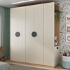 Guarda Roupa Modulado Infantil 3 Peças 2 Gavetas Joy Kids CabeCasa MadeiraMadeira Cinza/Avena