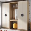 Guarda Roupa Modulado Infantil 3 Peças 4 Portas com Espelho Joy Kids CabeCasa MadeiraMadeira Cinza/Avena