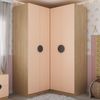 Guarda Roupa Modulado Infantil de Canto 2 Peças 4 Portas 2 Gavetas Joy Kids CabeCasa MadeiraMadeira Salmão/Avena