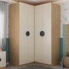 Guarda Roupa Modulado Infantil de Canto 2 Peças 4 Portas 2 Gavetas Joy Kids CabeCasa MadeiraMadeira Cinza/Avena