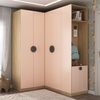 Guarda Roupa Modulado Infantil de Canto 3 Peças 6 Portas 2 Gavetas Joy Kids CabeCasa MadeiraMadeira Salmão/Avena