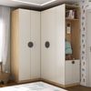 Guarda Roupa Modulado Infantil de Canto 3 Peças 6 Portas 2 Gavetas Joy Kids CabeCasa MadeiraMadeira Cinza/Avena