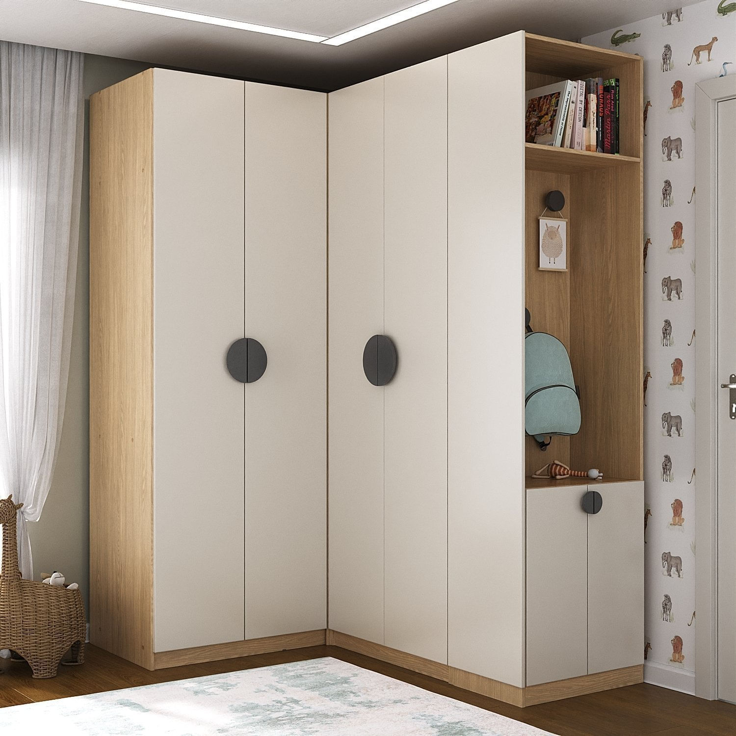 Guarda Roupa Modulado Infantil de Canto 6 Portas 2 Gavetas Joy Kids ...