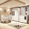 Quarto de Bebê com Guarda-roupa Cômoda Janelados e Berço 100% MDF Mateo Provençal Espresso Móveis Provençal