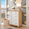 Cômoda Infantil 4 Gavetas 100% MDF Mimo Espresso Móveis Branco Brilho/Amêndoa