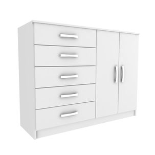 Cômoda Infantil 2 Portas 5 Gavetas Austin Branco