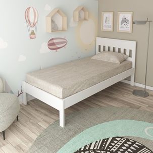 Cama Juvenil Solteiro 196x96,7x92cm Alaska Espresso Móveis Branco