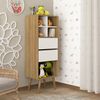 Estante Decorativa para Quarto Infantil Lisa Amendoa/Branco Off