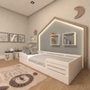 Cama Infantil Montessoriana Solteiro Lua Branco