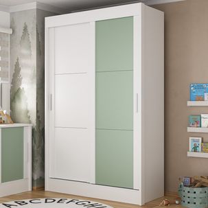 Guarda-roupa Infantil Flex 2 Portas 2 Gavetas Maya Espresso Móveis Branco/Verde
