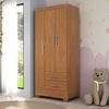 Guarda-roupa Infantil 3 Portas e 2 Gavetas Amy Espresso Móveis Cinamomo