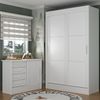 Quarto Infantil Completo Guarda-Roupa 2 Portas 2 Gavetas Com Cômoda Maya Espresso Móveis Branco