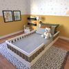 Cama Infantil Montessoriana Solteiro Sol Yescasa Branco/Carvalho Mel