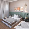Cama Infantil Montessoriana Casal Sol Yescasa Branco/Carvalho Mel