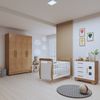 Quarto de Bebê Completo com Guarda-roupa, Berço e Cômoda Manu Amadeirado/Branco