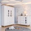 Conjunto Quarto de Bebê Guarda-roupa e Cômoda Sophia Espresso Móveis Branco e Jequitiba
