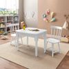 Mesa Infantil com 2 Cadeiras Mariah Madeira Maciça e Laca Casatema Branco
