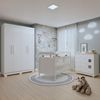 Quarto de Bebê Completo com Guarda-roupa, Berço e Cômoda Lipe Branco