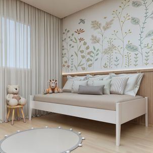 Cama Infantil Babá Clean 90cm em Madeira Maciça Branco