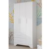 Guarda-roupa Infantil 3 Portas e 2 Gavetas 100% Mdf Liam Branco Brilho
