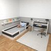 Conjunto Infantil de Cama Montessoriana e Escrivaninha com Regulagem de Altura Branco/Preto