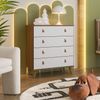 Cômoda Infantil 4 Gavetas Encanto 67x82x44,5 Cm Nogal Manchester/ Branco Brilhante