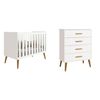 Quarto de bebê Completo com Cômoda 4 Gavetas e Berço Isis Branco