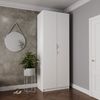 Guarda Roupa 2 Portas com Cabideiro e 2 Gavetas Hera CabeCasa MadeiraMadeira/ Branco Geada