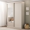 Guarda-Roupa Solteiro 2 Portas 1 Porta com Espelho Samambaia CabeCasa MadeiraMadeira Off White