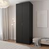 Guarda Roupa 2 Portas Cabideiro 2 Gavetas Hera CabeCasa MadeiraMadeira/ Preto