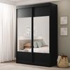 Guarda-Roupa com Espelho 2 Portas de Correr Samambaia CabeCasa MadeiraMadeira Preto