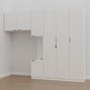 Guarda Roupa Modulado Solteiro com Mesa de Cabeceira 7 Portas 3 Peças Hera CabeCasa MadeiraMadeira/ Branco Geada/Preto